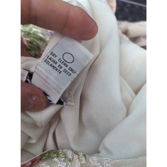 Vintage 90's J.B.S Ltd Maxi Dress Sleeveless Floral Lace Sheer Overlay V Back - Picture 7 of 10